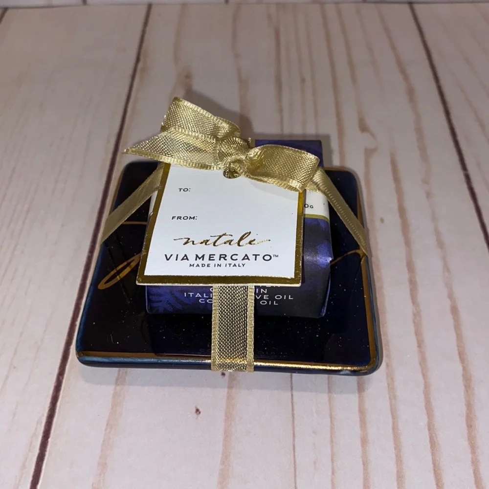 Natale via mercato shea butter soap and dish